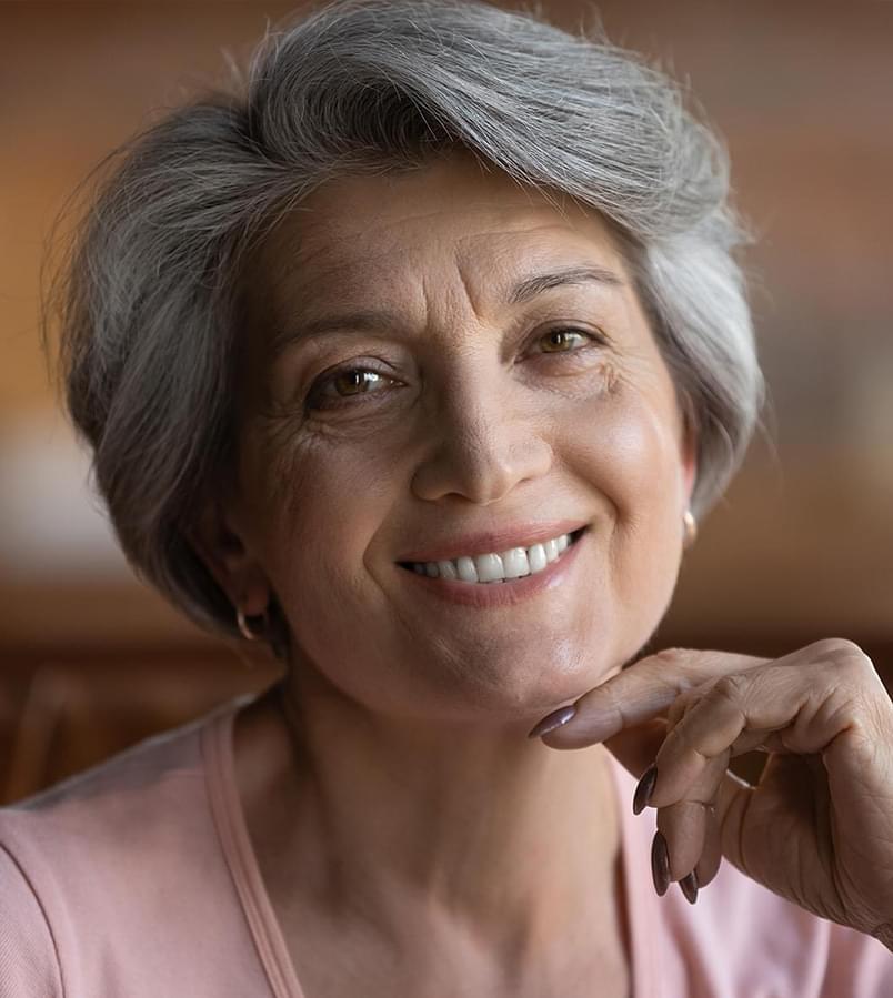 old woman with natural smile