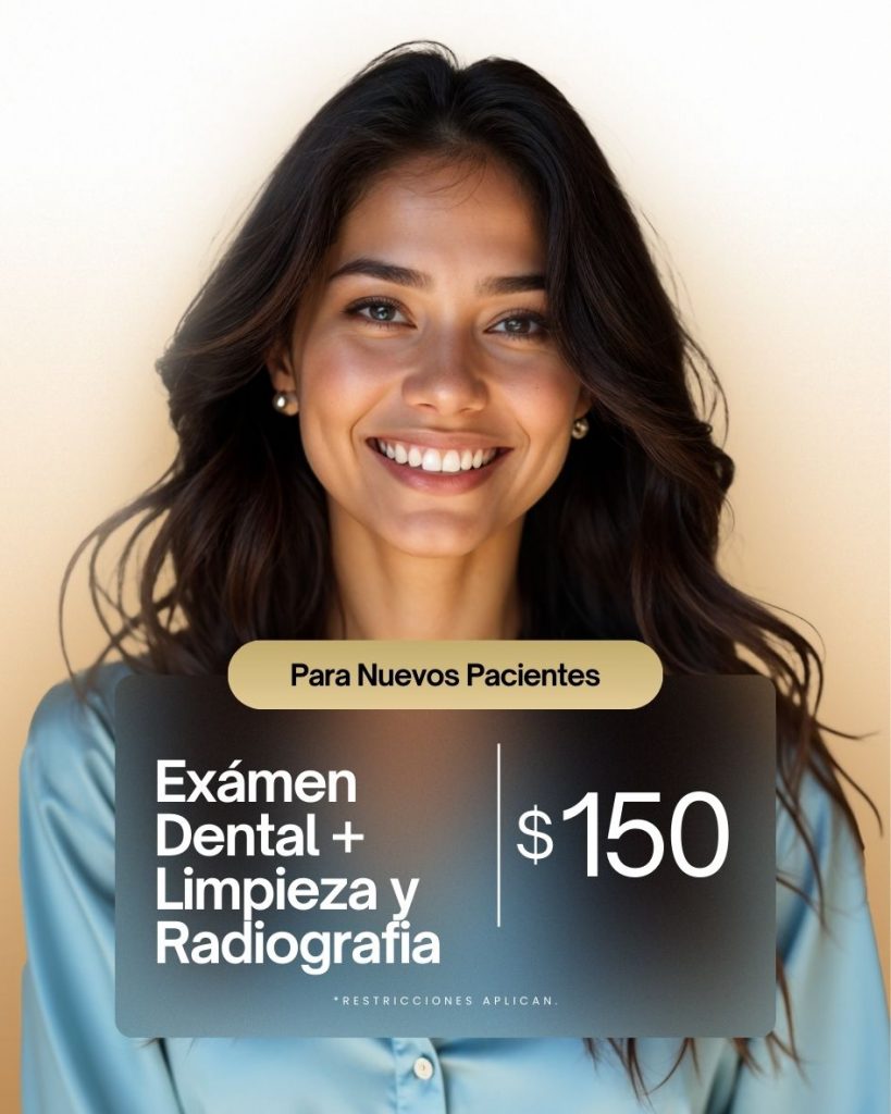 limpieza dental, examen y rayos x por $150 para nuevos pacientes