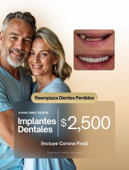 implantes dentales 2500 con corona incluida